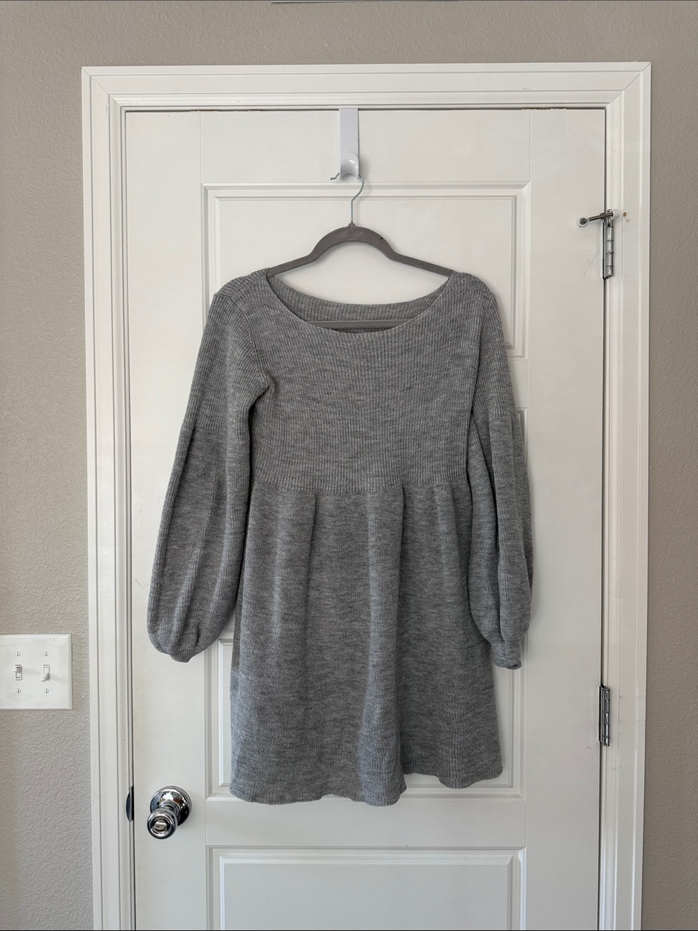Gray Women's Knit Sweater Dress - Classic Cozy Style